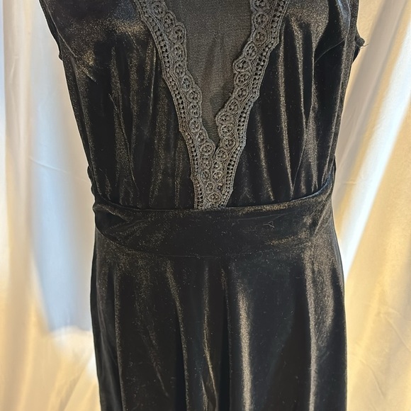 GRACE KARIN Women Sleeveless Lace Patchwork Deep V-Neck A Line Flared Dress - Picture 10 of 16